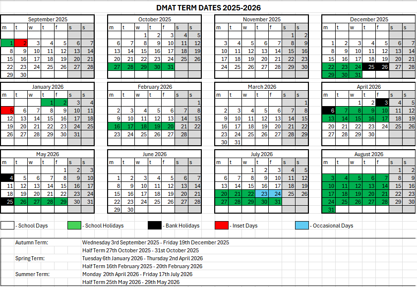 Chagford School Term Dates 2025 2026