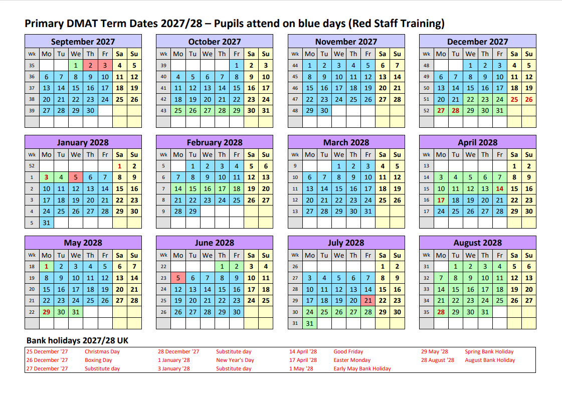 Chagford School Term Dates 2027 2028